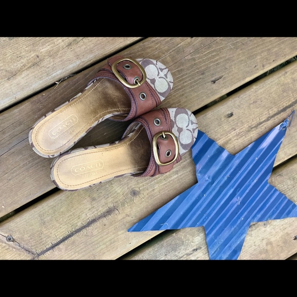 *2/$40* Coach Wedge Buckle Sandals - Picture 3 of 4